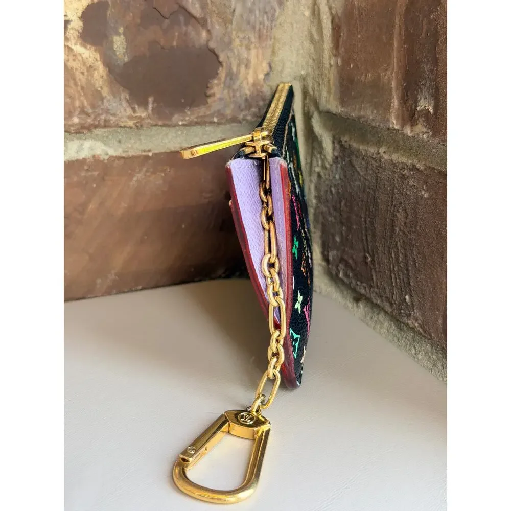 Louis Vuitton Key Pouch Monogram Multicolor Black 45623